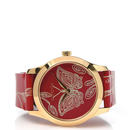 Gucci Stainless Steel Calfskin 38mm G-Timeless Butterfly Quartz Watch Red 3 of 7