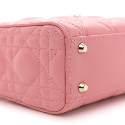 Christian Dior Lambskin Cannage Mini Lady Dior Peach Blossom 9 of 11