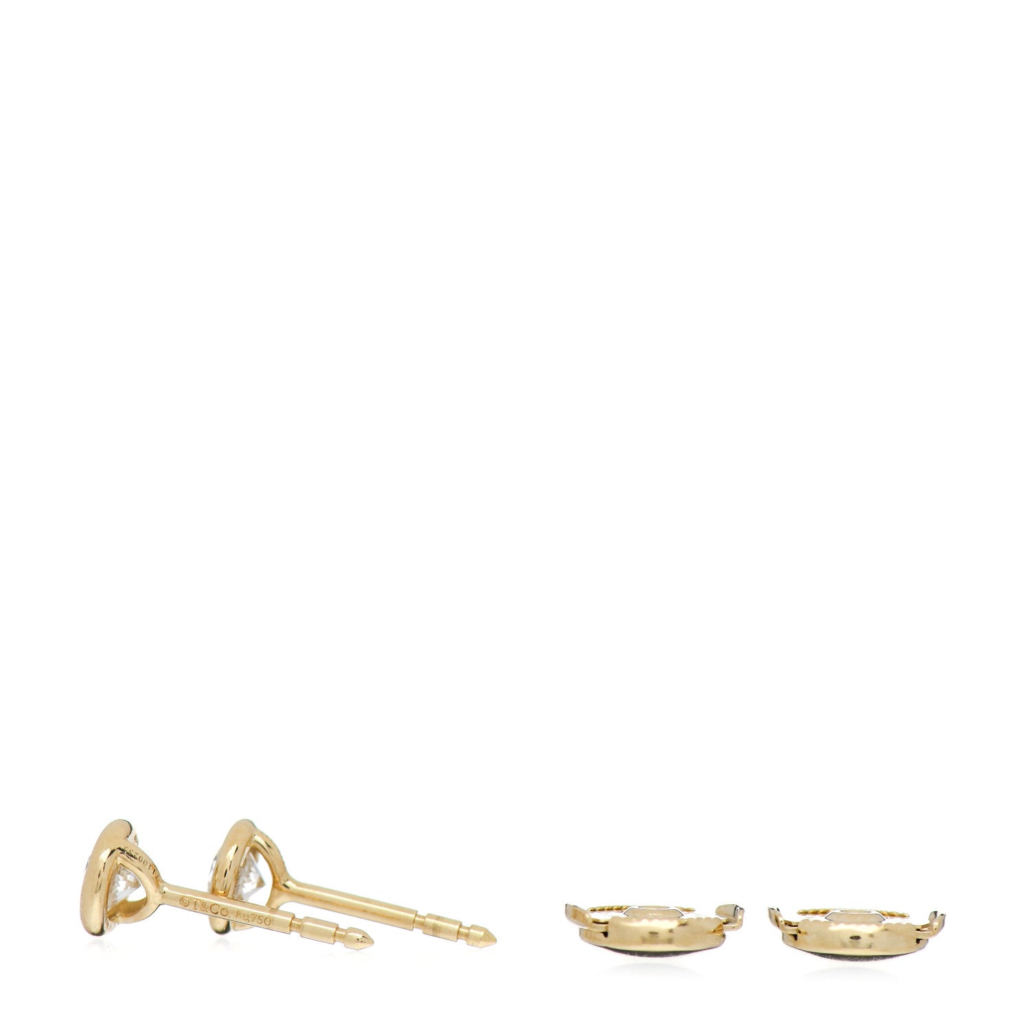 Tiffany 18K Yellow Gold Diamond .54ctw Elsa Peretti Diamonds By The Yard Earrings 3 of 5
