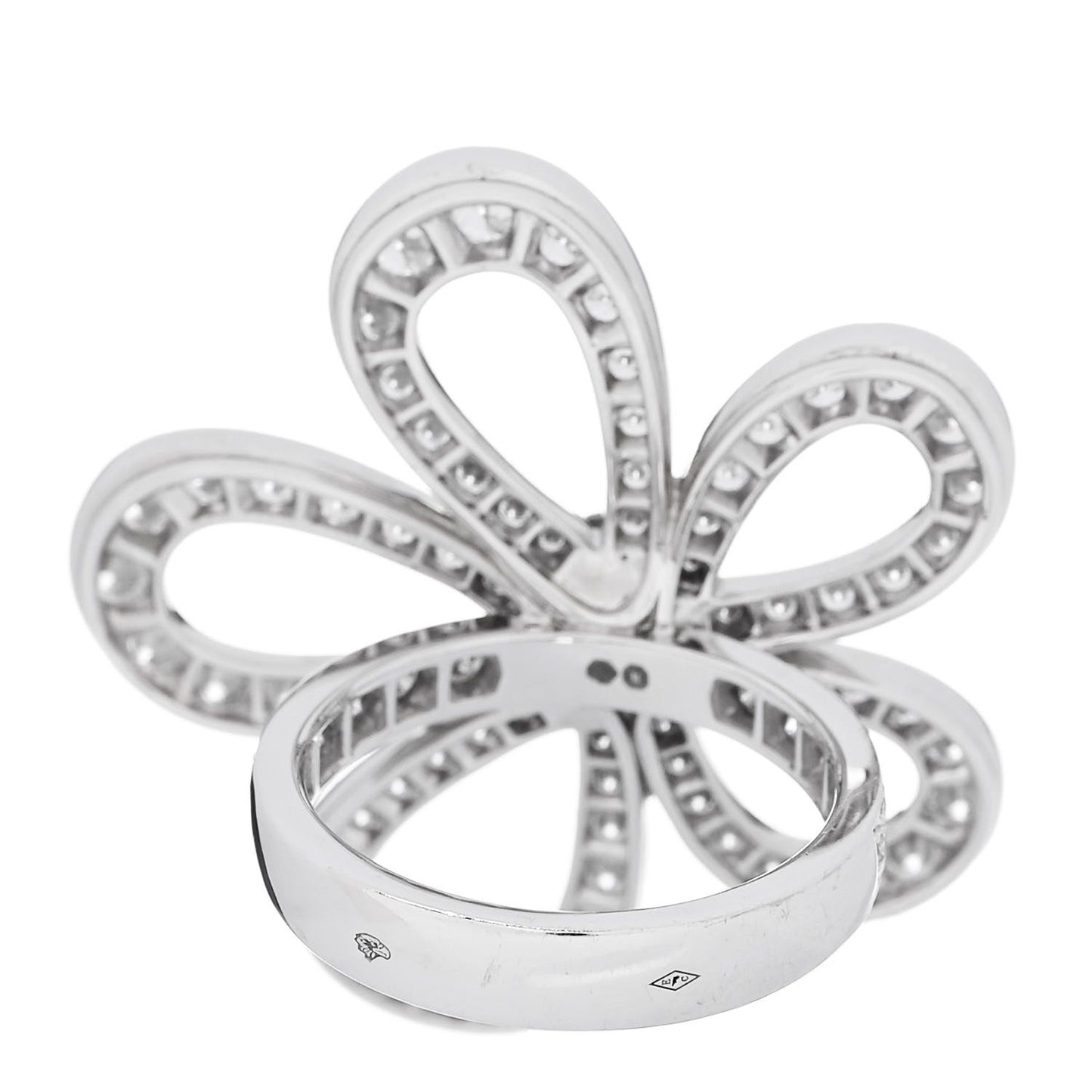 18K White Gold Diamond Flowerlace Ring 52 6