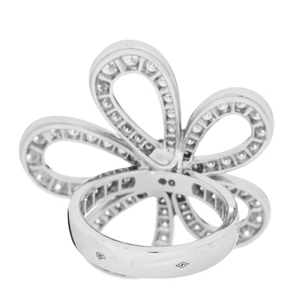 Van Cleef & Arpels 18K White Gold Diamond Flowerlace Ring 52 6 3 of 6