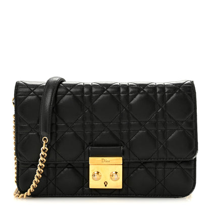 Christian Dior Lambskin Cannage Miss Dior Promenade Pouch Black 1 of 15