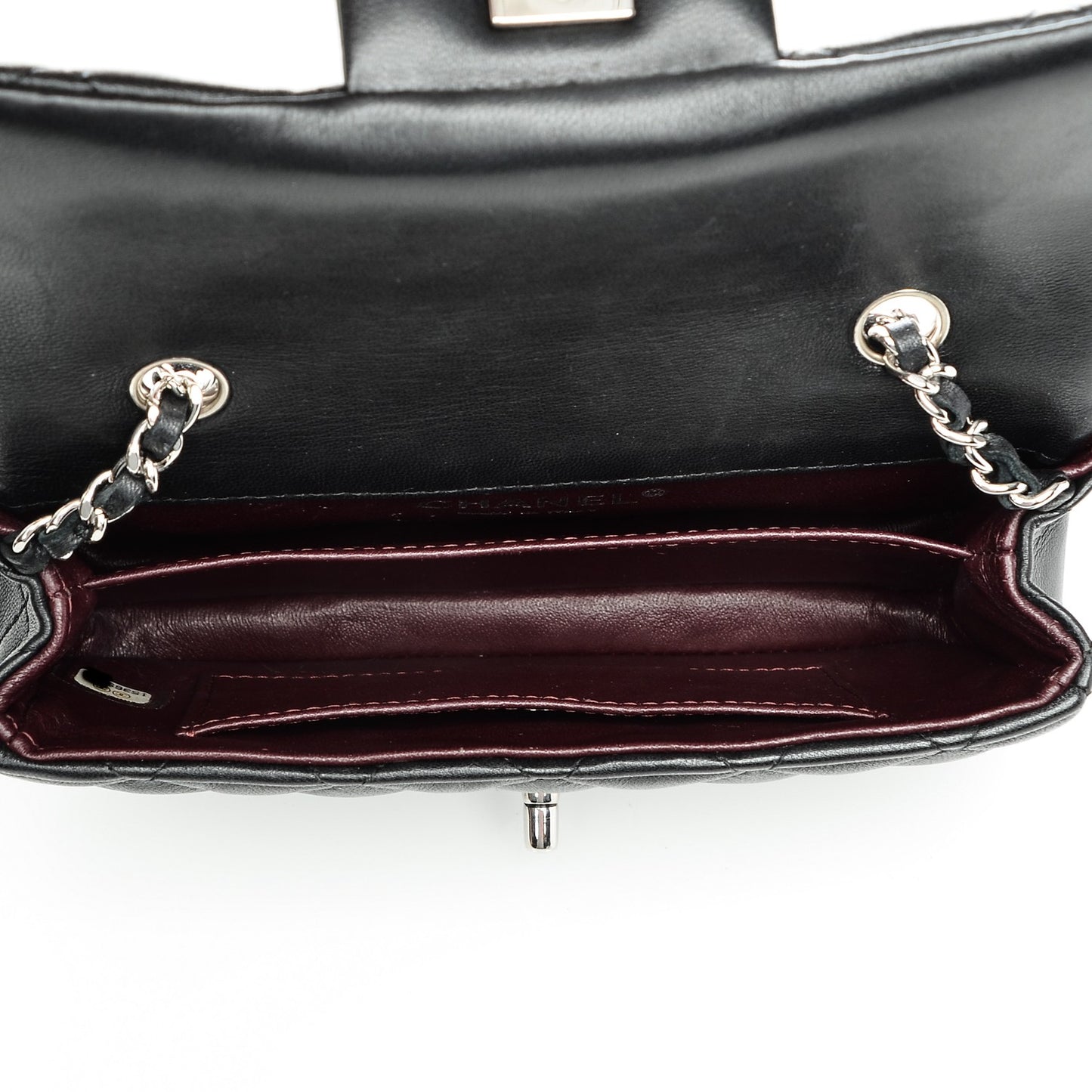 Lambskin Quilted Extra Mini Flap Black