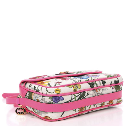 Gucci Canvas Flora Floral Shoulder Bag White Fuchsia Fluo 4 of 9