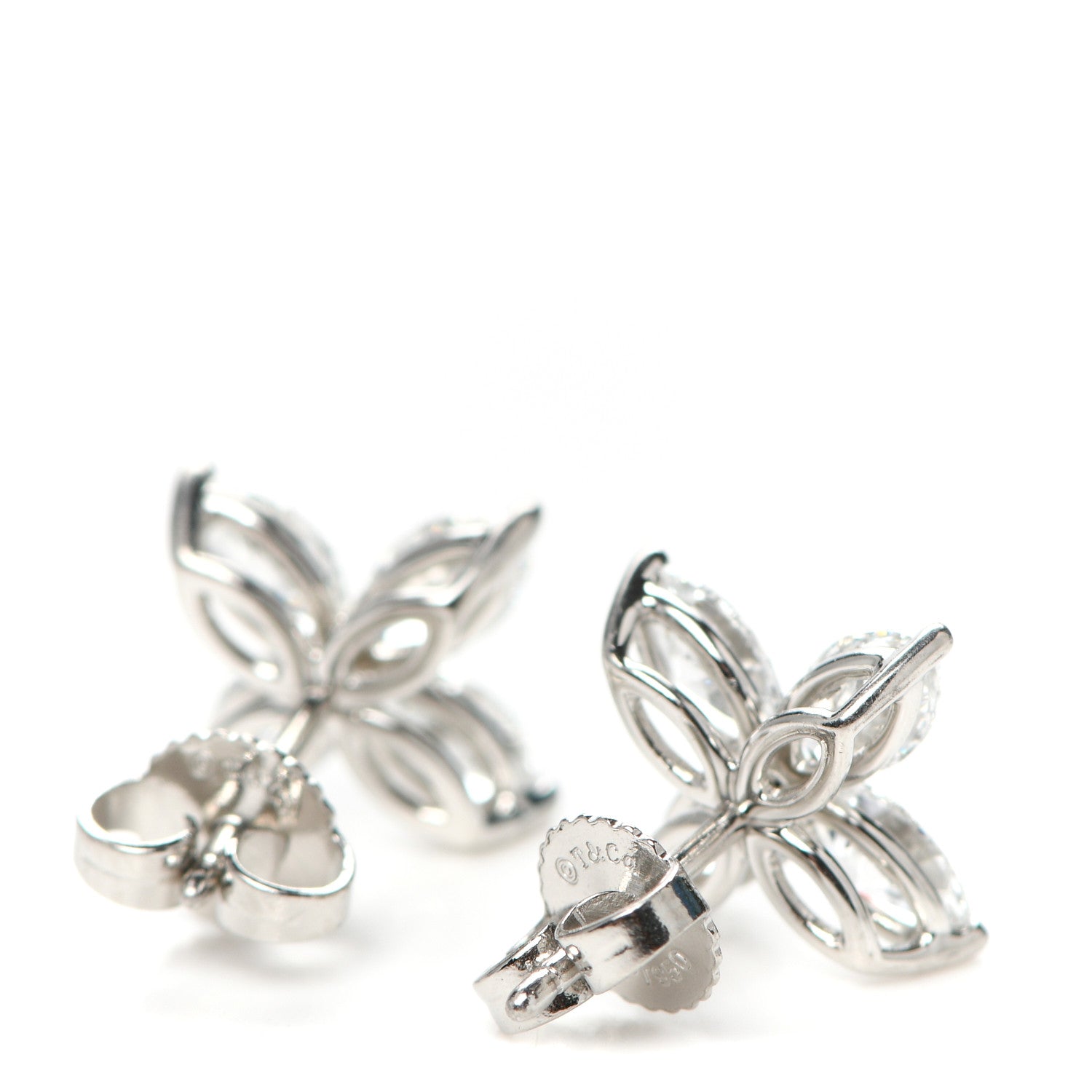 Tiffany Platinum Diamond Large Victoria Earrings 3 of 4