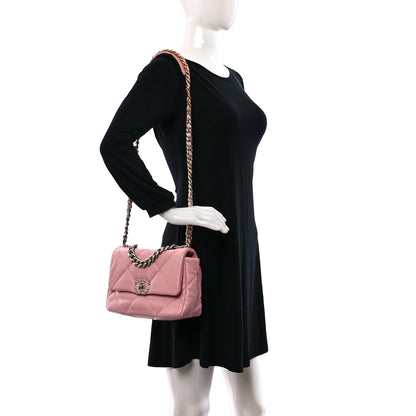 Chanel Lambskin Quilted Medium Chanel 19 Flap Pink 2 of 12