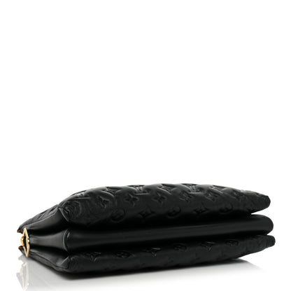 Louis Vuitton Lambskin Embossed Monogram Coussin MM Black 4 of 11