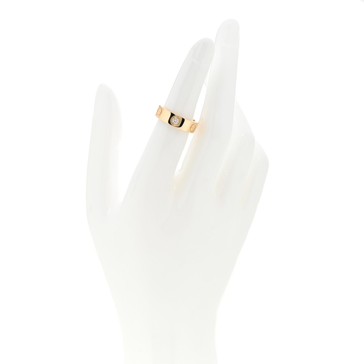 18K Yellow Gold 3 Diamond 5.5mm LOVE Ring 49 5