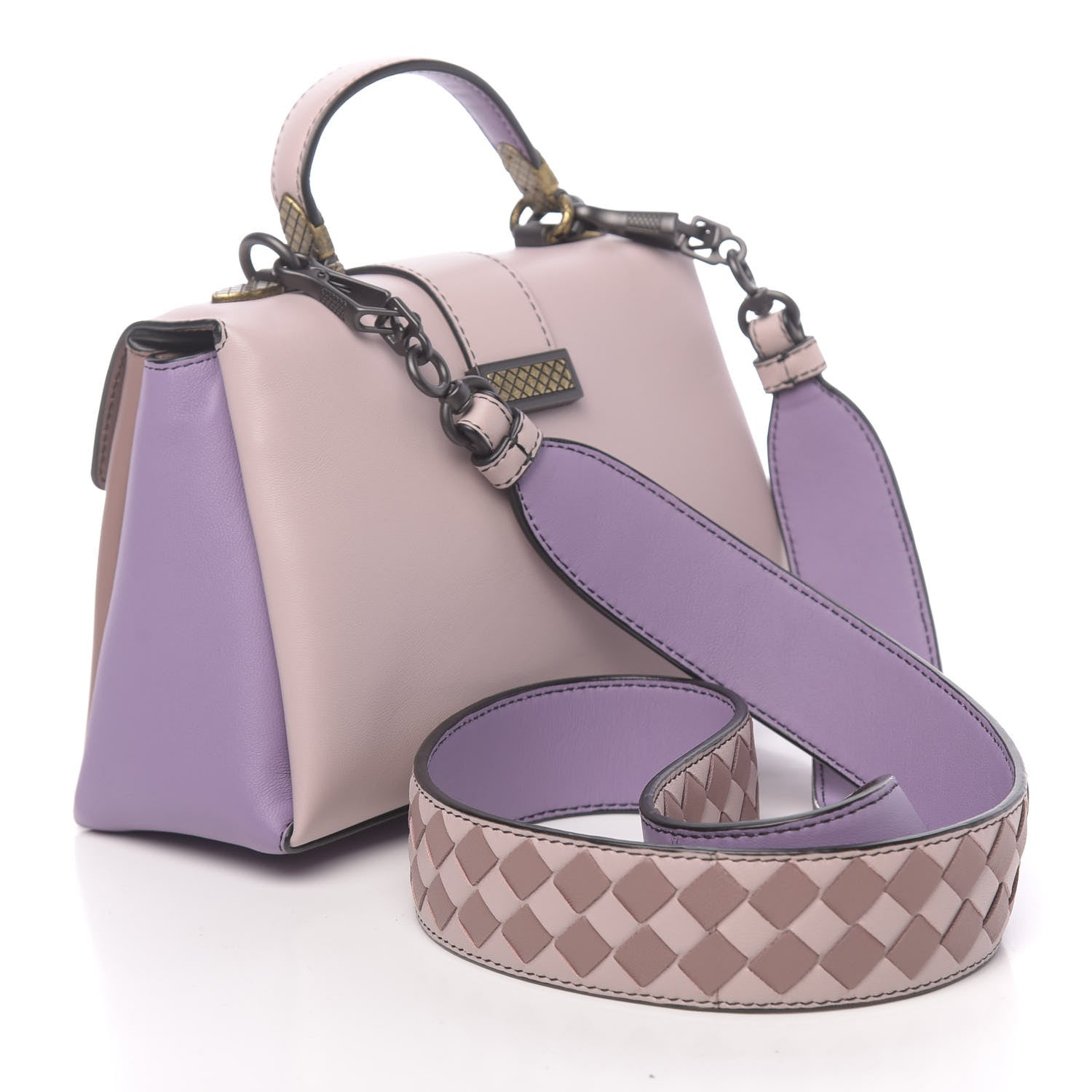Bottega Veneta Nappa Multicolor Mini Piazza Bag Deco Rose Quartz Wisteria 3 of 9