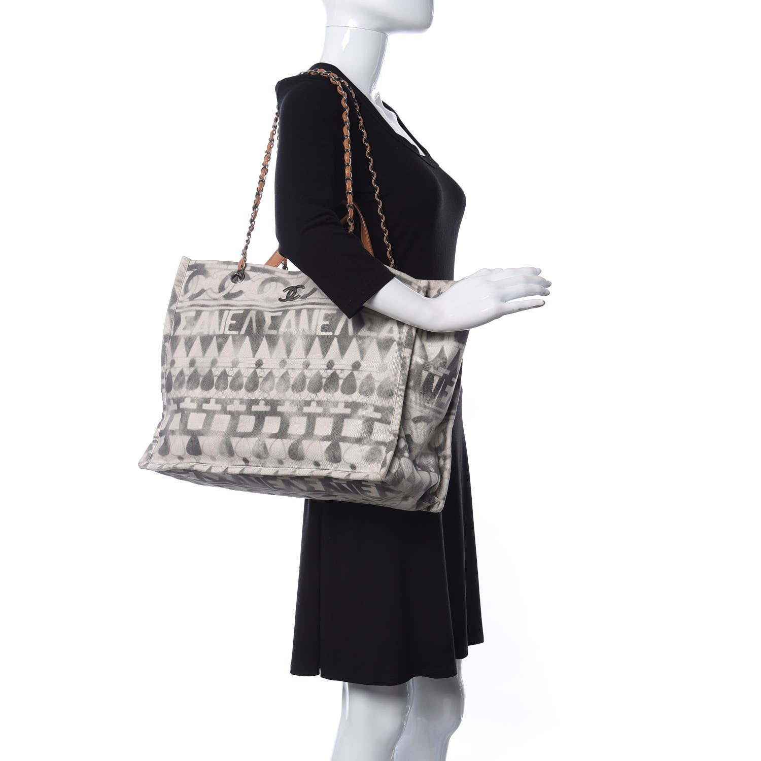 Chanel Canvas Large Iliad Shopping Tote Beige 2 of 10