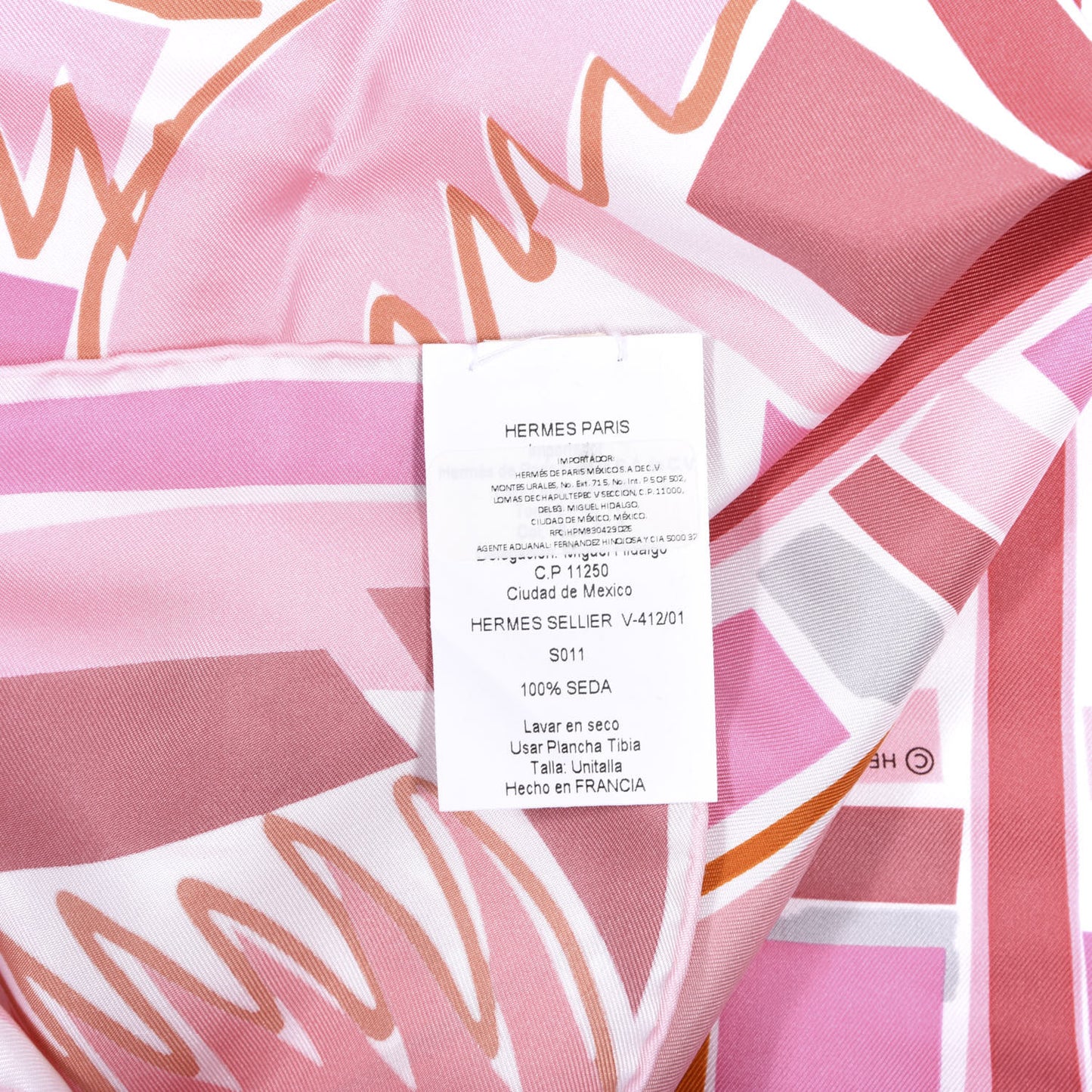 Silk Sea Surf and Fun Scarf 90 Blanc Rose Corail
