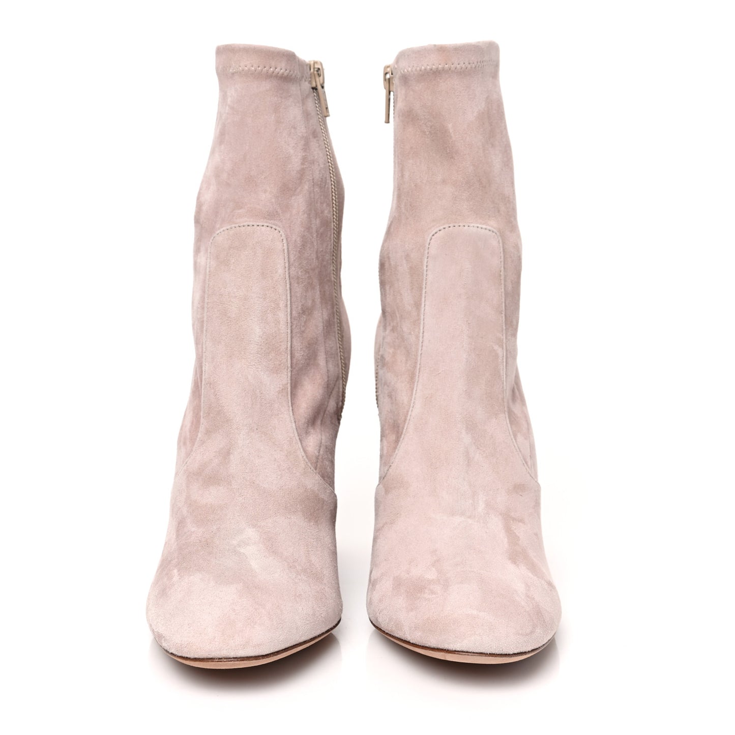 Suede Stretch 100mm Ankle Boots 40.5 Poudre
