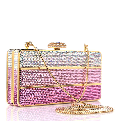 Judith Leiber Swarovski Crystal Minaudiere Clutch Pink Multicolor 3 of 10