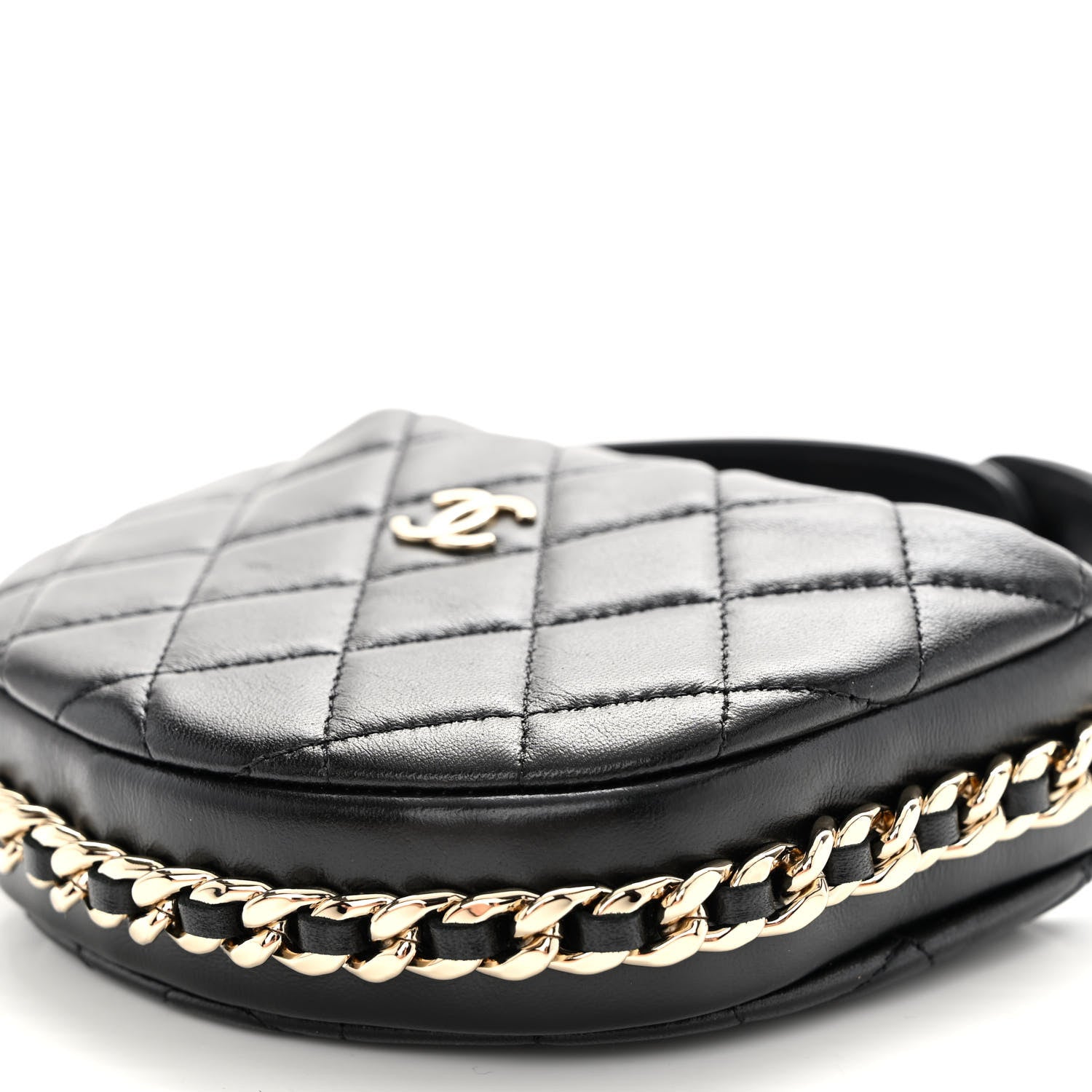 Chanel Lambskin Quilted Chain Around Pouch Black 9 of 9