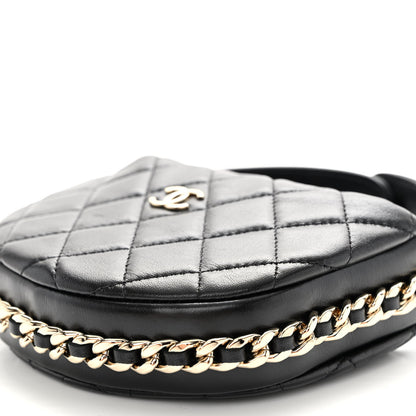 Chanel Lambskin Quilted Chain Around Pouch Black 9 of 9