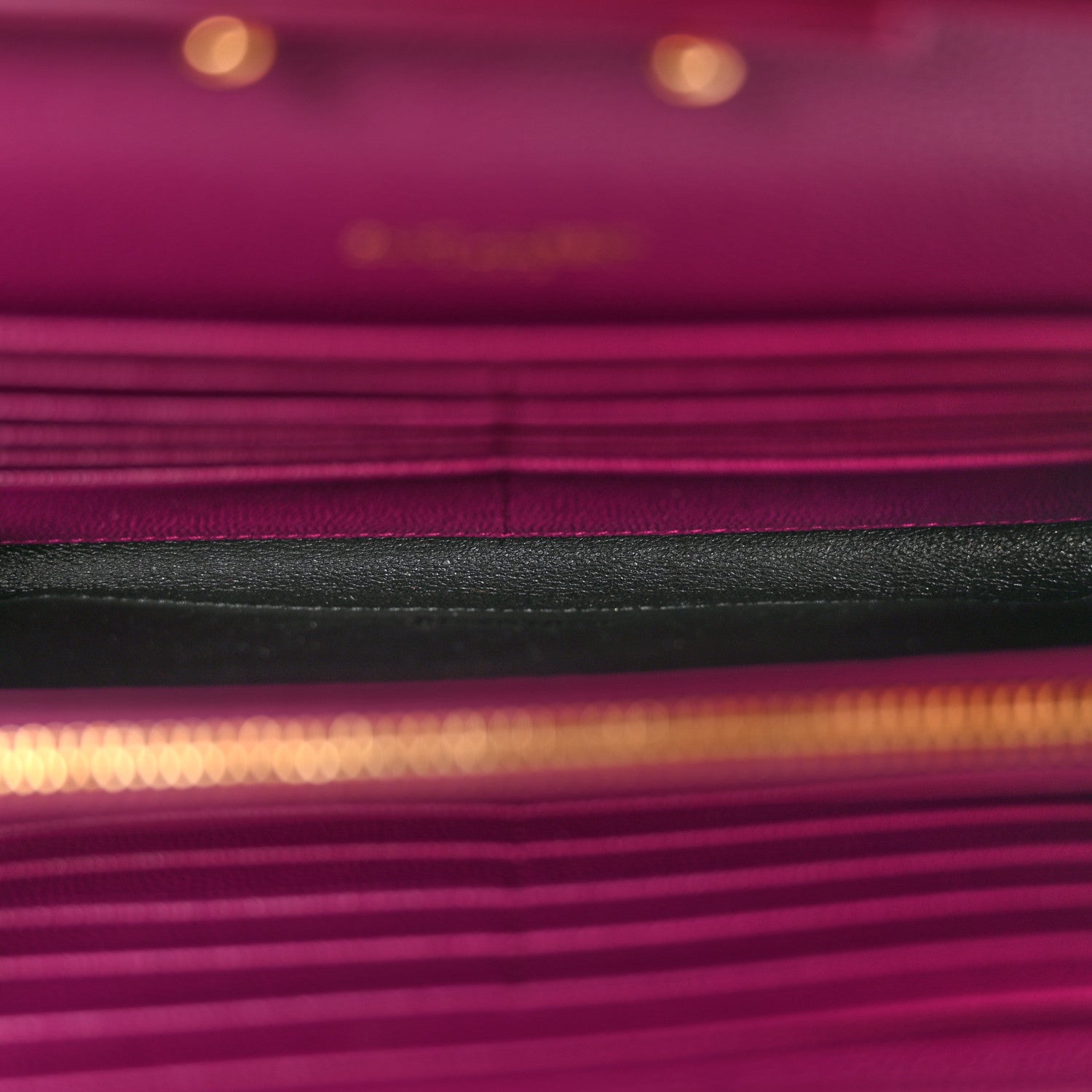 Saint Laurent Grain De Poudre Matelasse Chevron Monogram Chain Wallet Dark Grape 5 of 13
