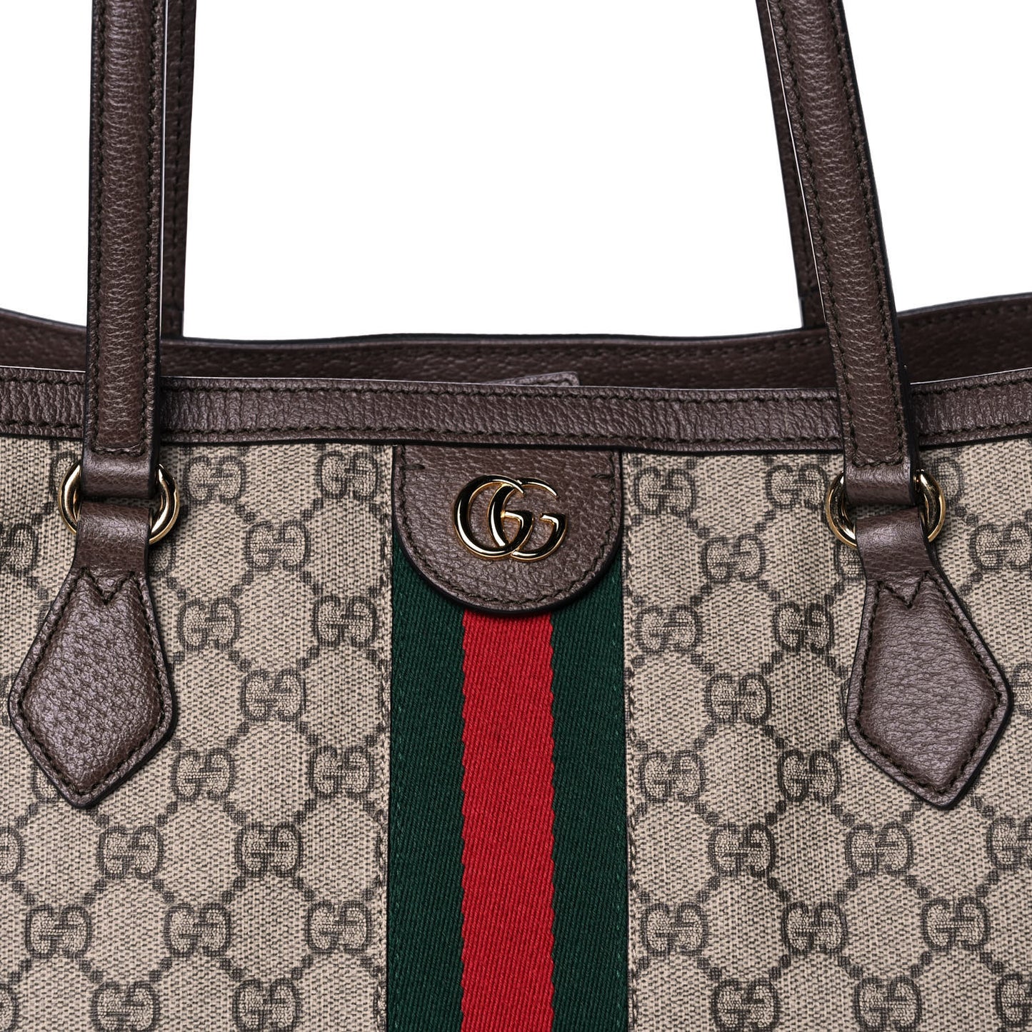 GG Supreme Monogram Medium Ophidia Shopping Tote Brown