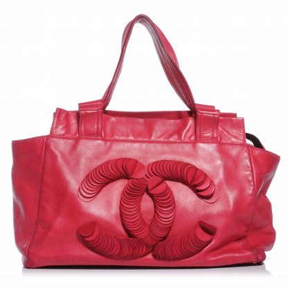 Chanel Lambskin Large CC Discus Tote Fuchsia 1 of 8