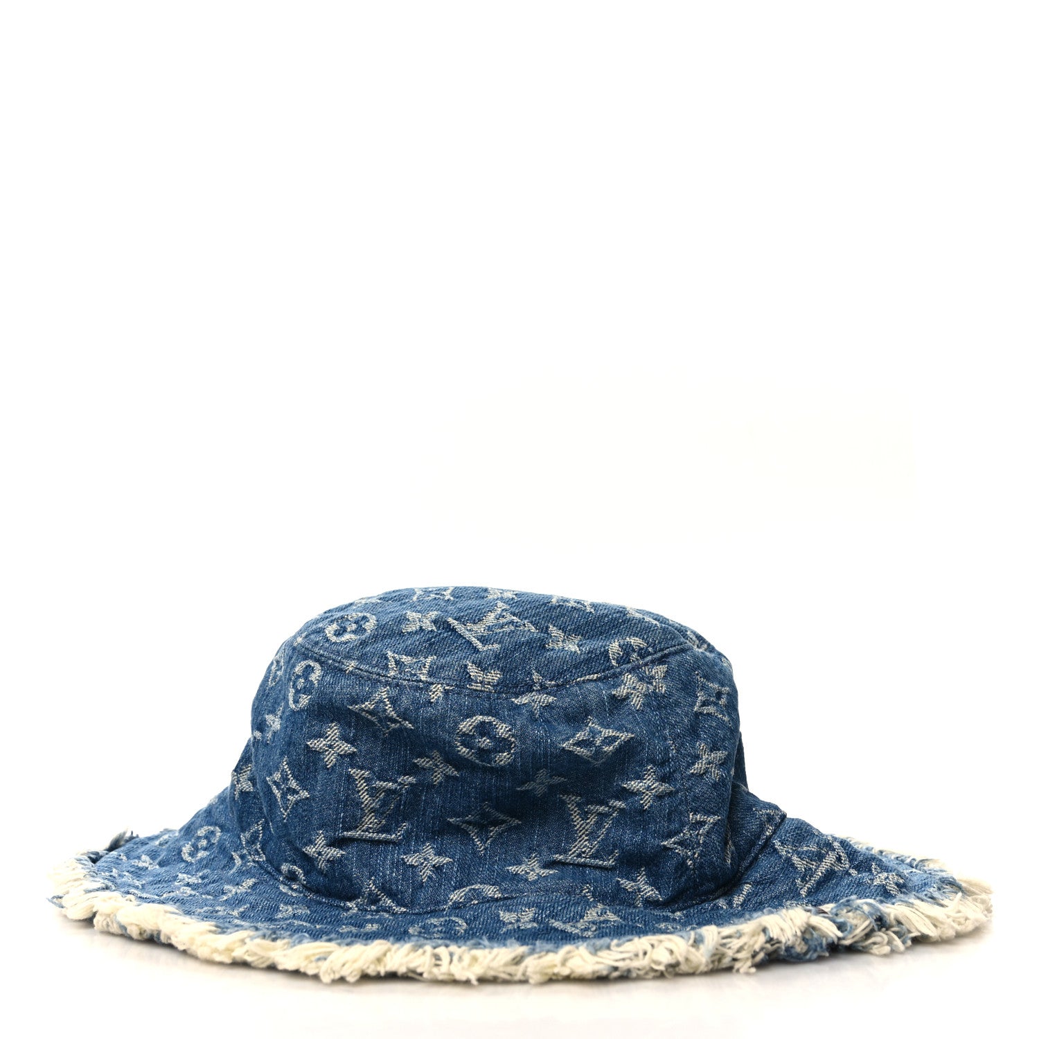 Louis Vuitton Monogram Denim Fringe Bob Bucket Hat M Blue 4 of 8