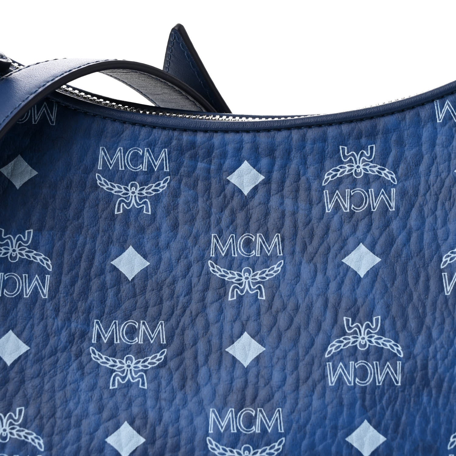 MCM Visetos Aren Hobo Crossbody Bag Blue 8 of 10