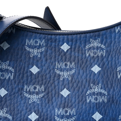 MCM Visetos Aren Hobo Crossbody Bag Blue 8 of 10