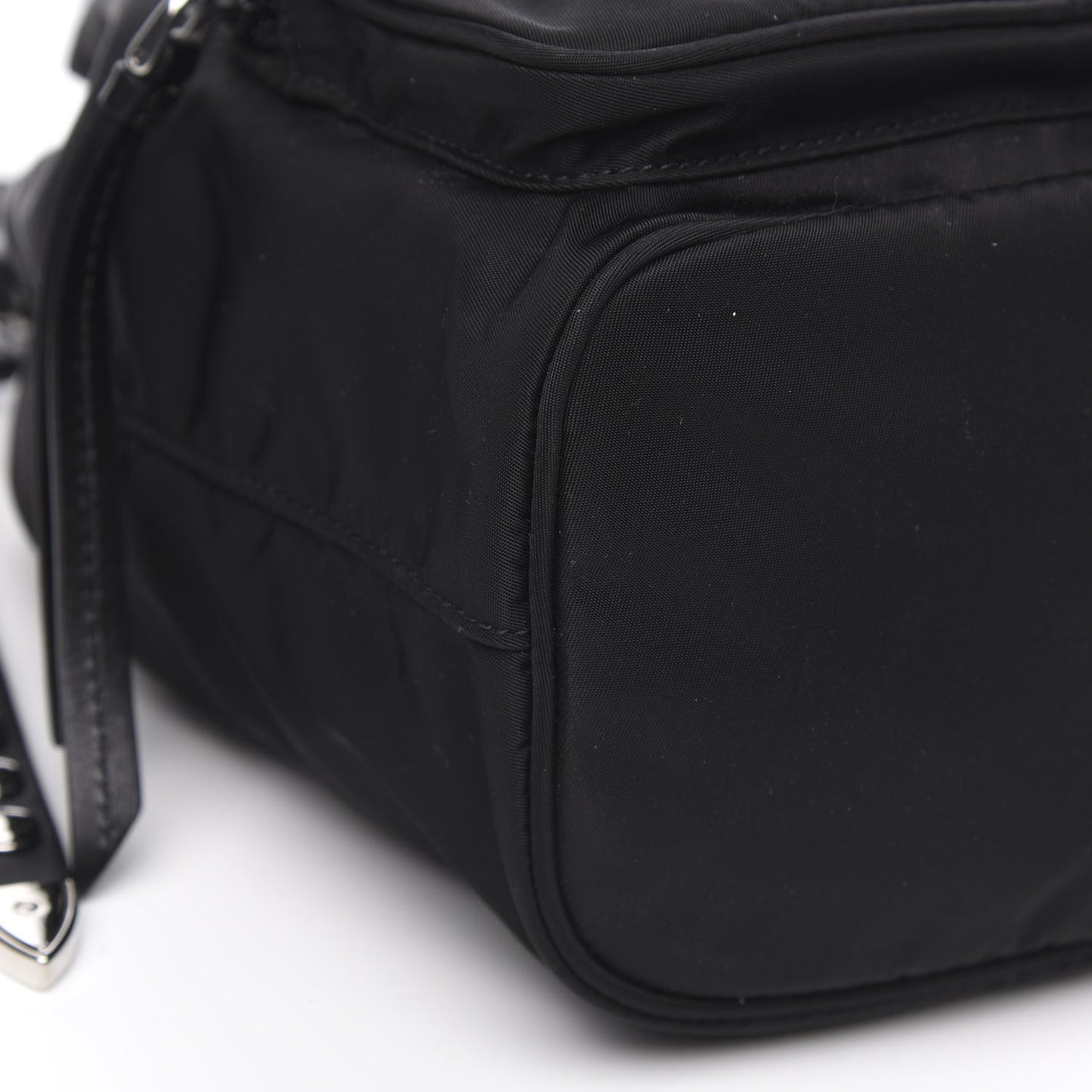 Tessuto Nylon Studded New Vela Mini Bucket Crossbody Bag Black
