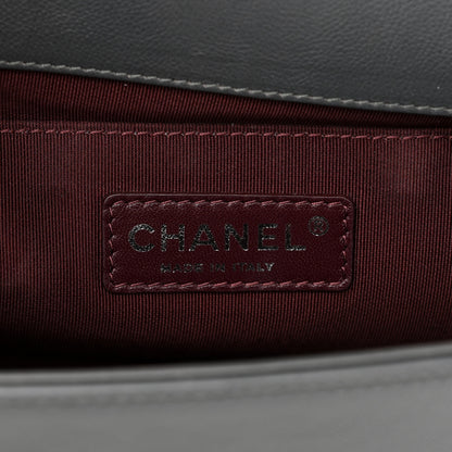 Chanel Calfskin Double Stitch Medium Boy Flap Grey 6 of 13