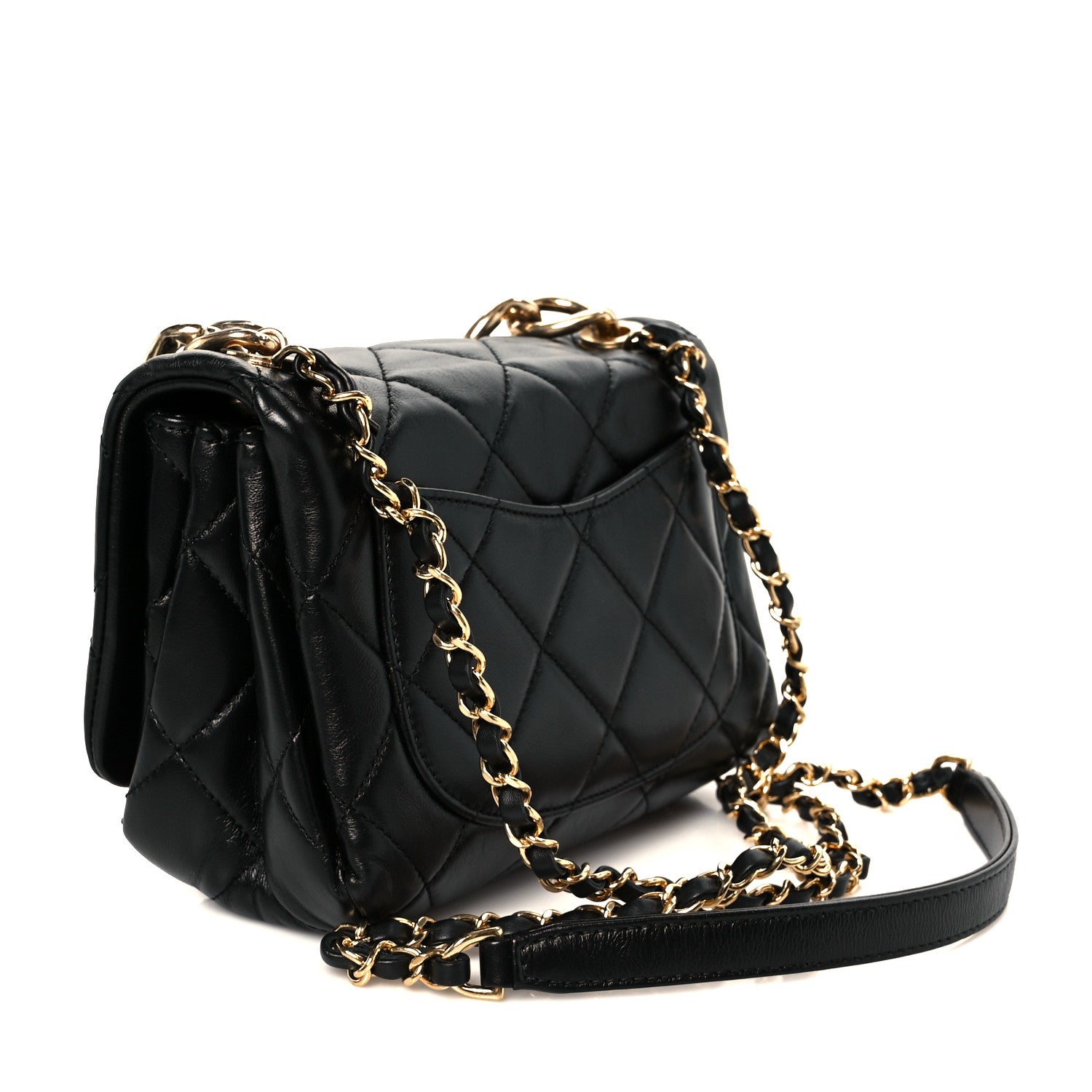 Chanel Lambskin Quilted Small Color Match Flap Black 3 of 11