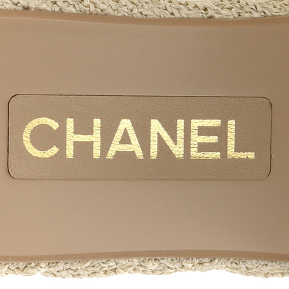 Chanel Raffia CC Platform Mules 37.5 Beige 8 of 9