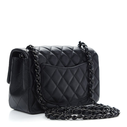 Chanel Lambskin Quilted Mini Rectangular Flap So Black 3 of 9