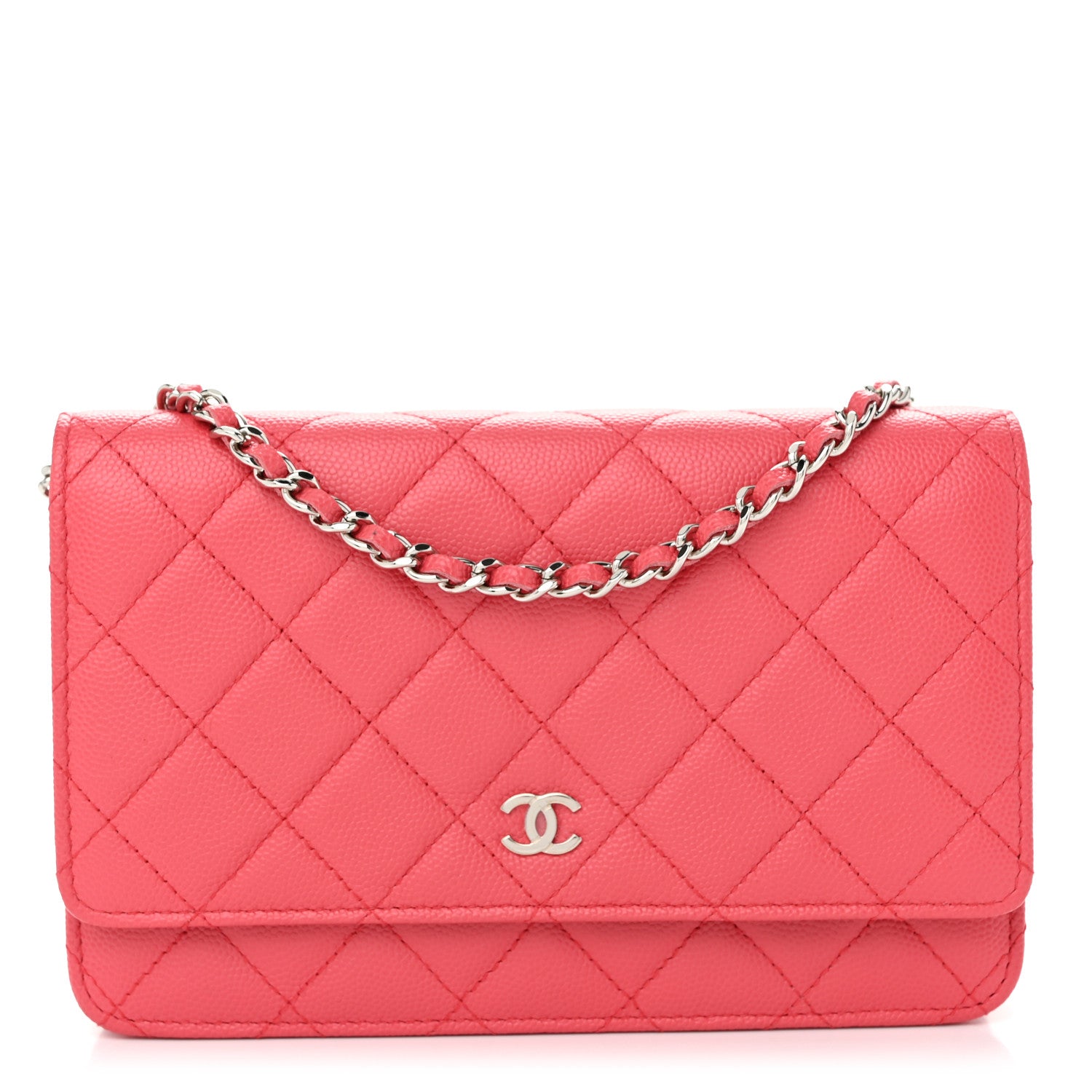 Chanel Caviar Quilted Wallet on Chain WOC Coral 1 of 13