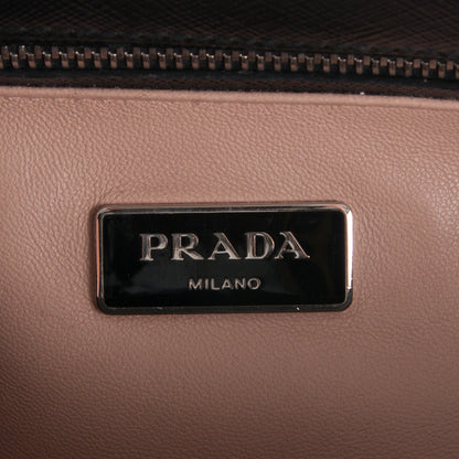 Prada Saffiano Vernice Crystal Small Galleria Double Zip Tote Black 7 of 16
