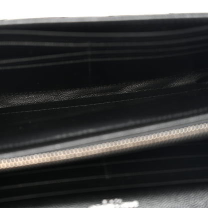 Saint Laurent Grain De Poudre Matelasse Chevron Monogram Flap Wallet Black 10 of 18
