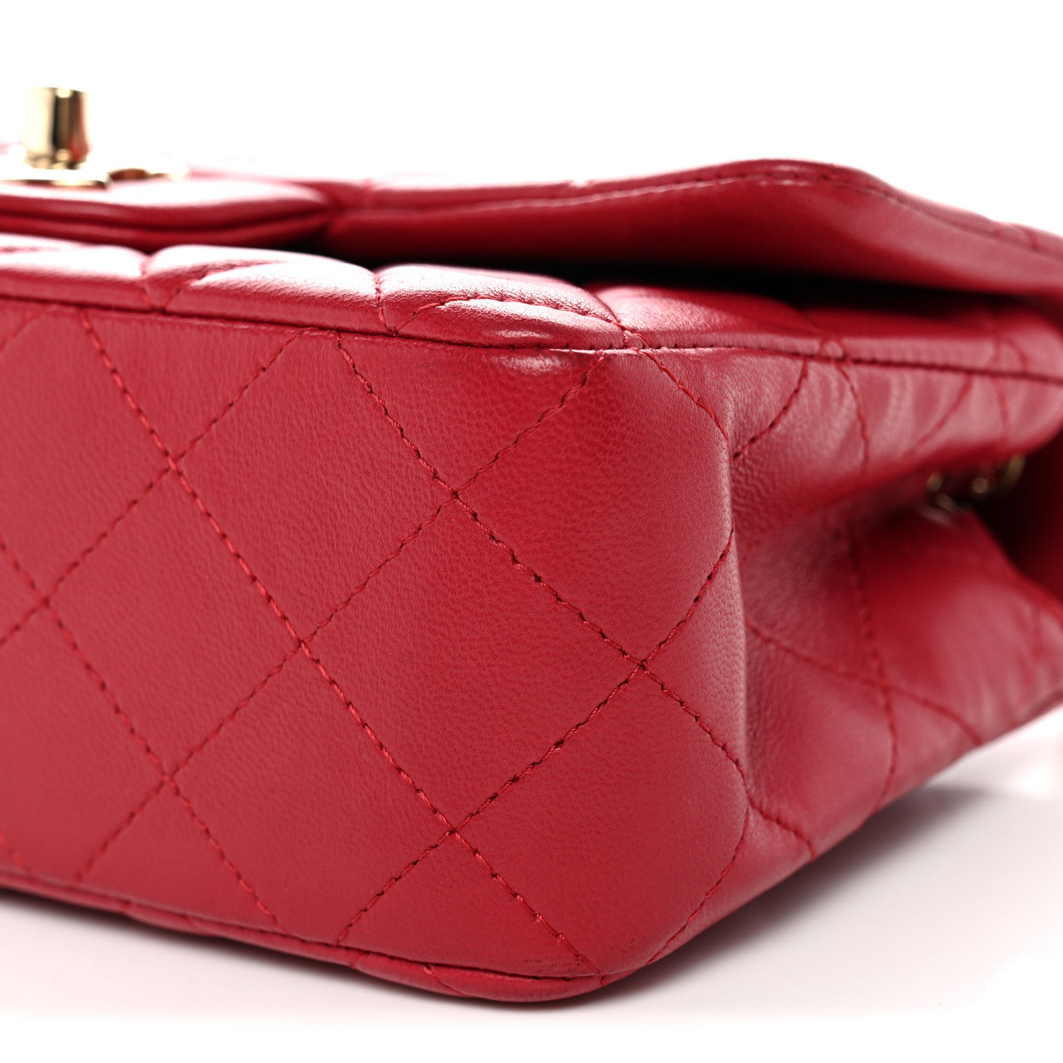 Chanel Lambskin Quilted Mini Rectangular Flap Dark Pink 10 of 11