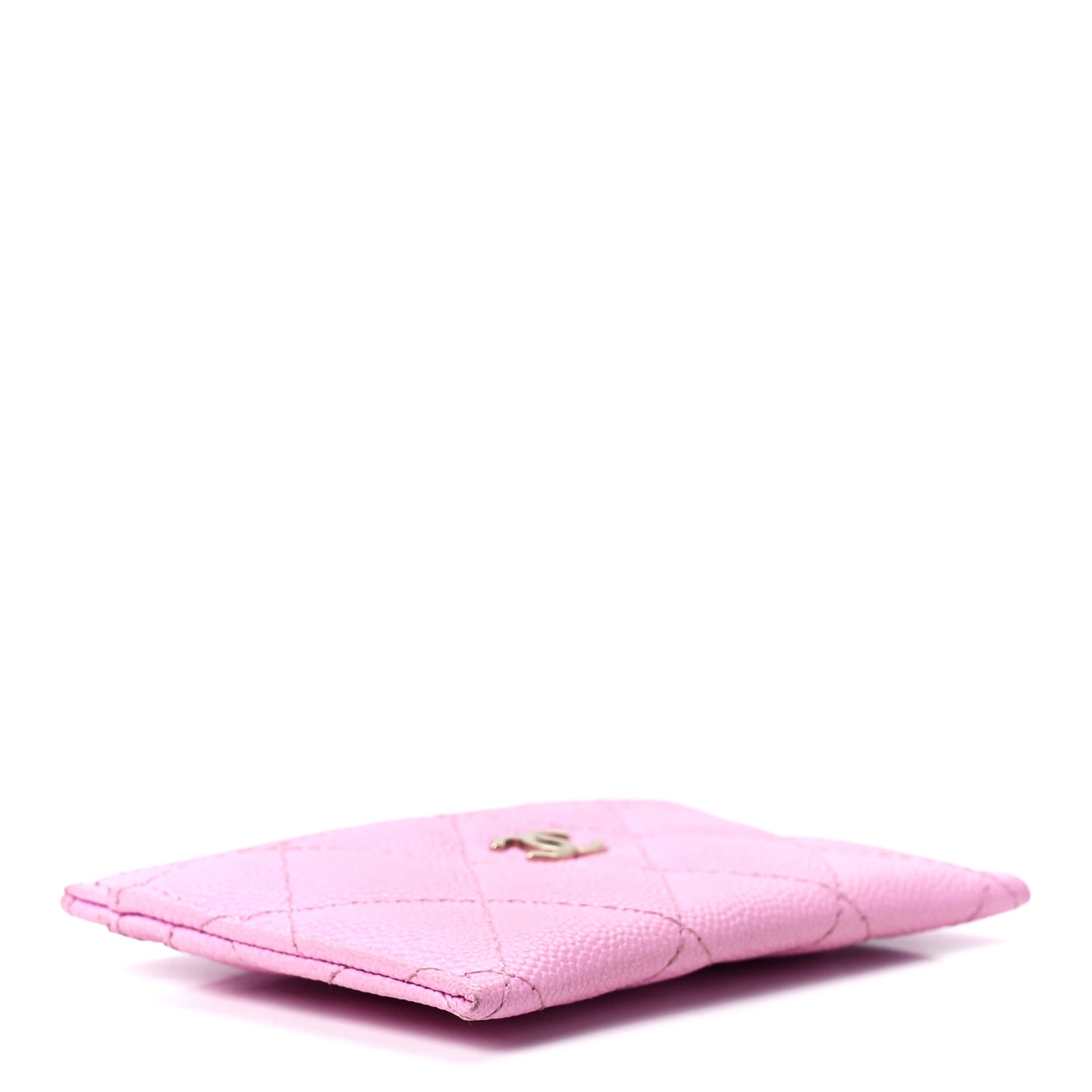 Caviar Quilted Card Holder Pink
