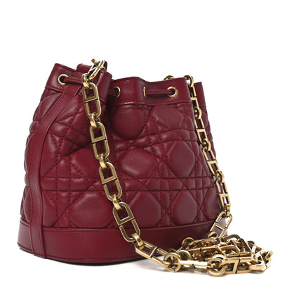 Christian Dior Lambskin Cannage Miss Dior Bucket Bag Cherry Red 3 of 10