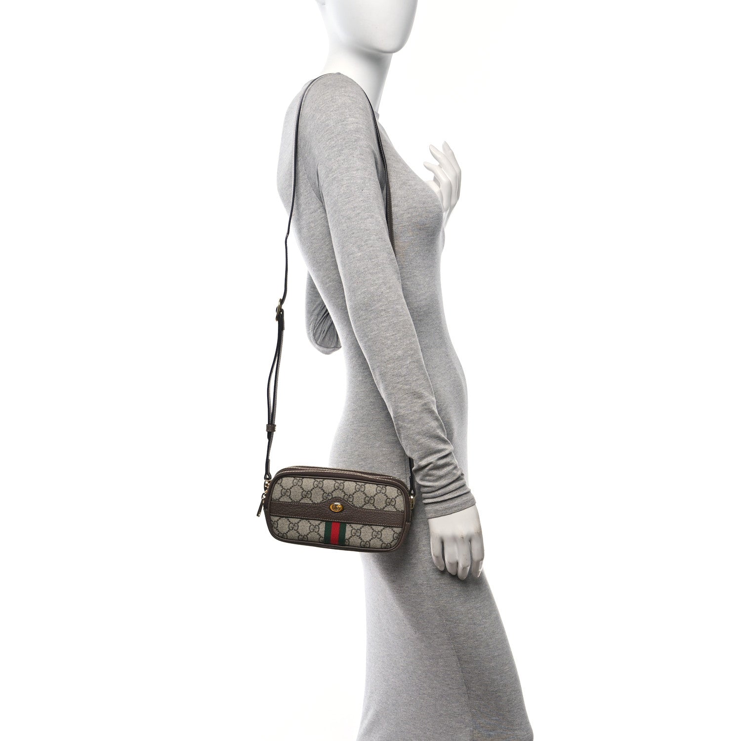 Gucci GG Supreme Monogram Web Mini Ophidia GG Bag Brown 2 of 10