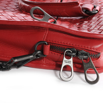 Bottega Veneta Light Calf Intrecciato Briefcase New Red 5 of 9