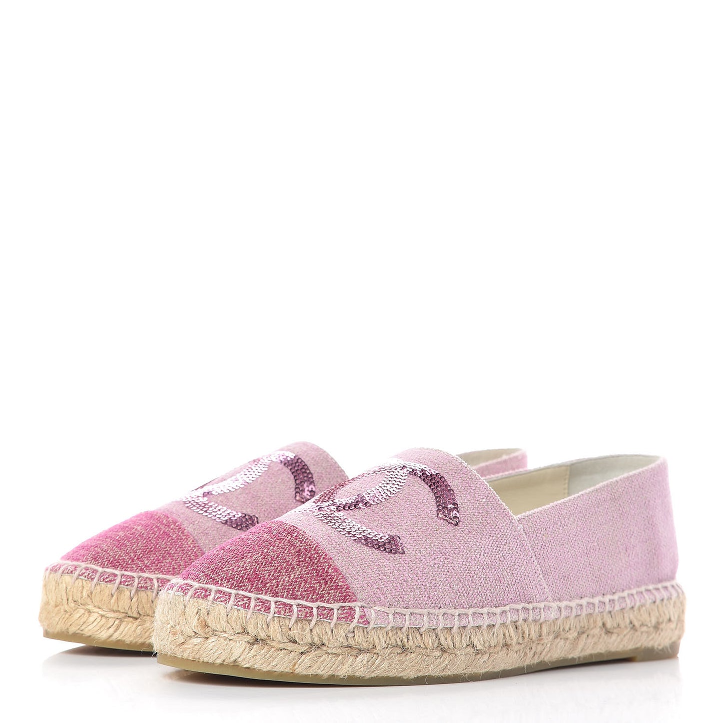 Toile Sequin CC Espadrilles 37 Pink Dark Pink