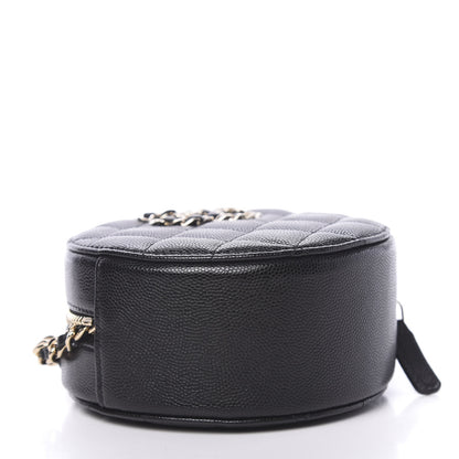 Chanel Caviar Quilted French New Wave Round Clutch With Chain Black 4 of 10