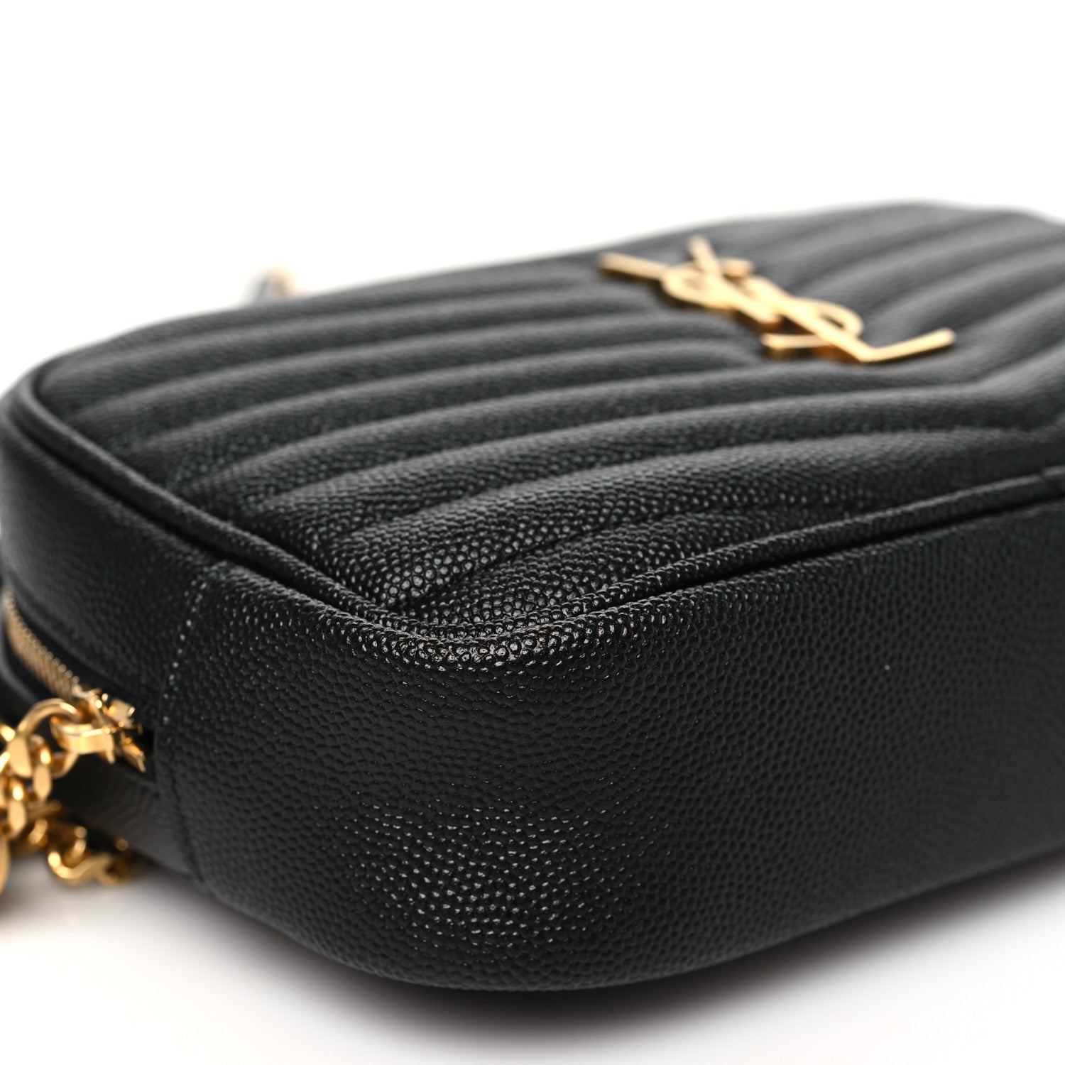 Saint Laurent Grain De Poudre Matelasse Monogram Mini Lou Camera Bag Black 9 of 11