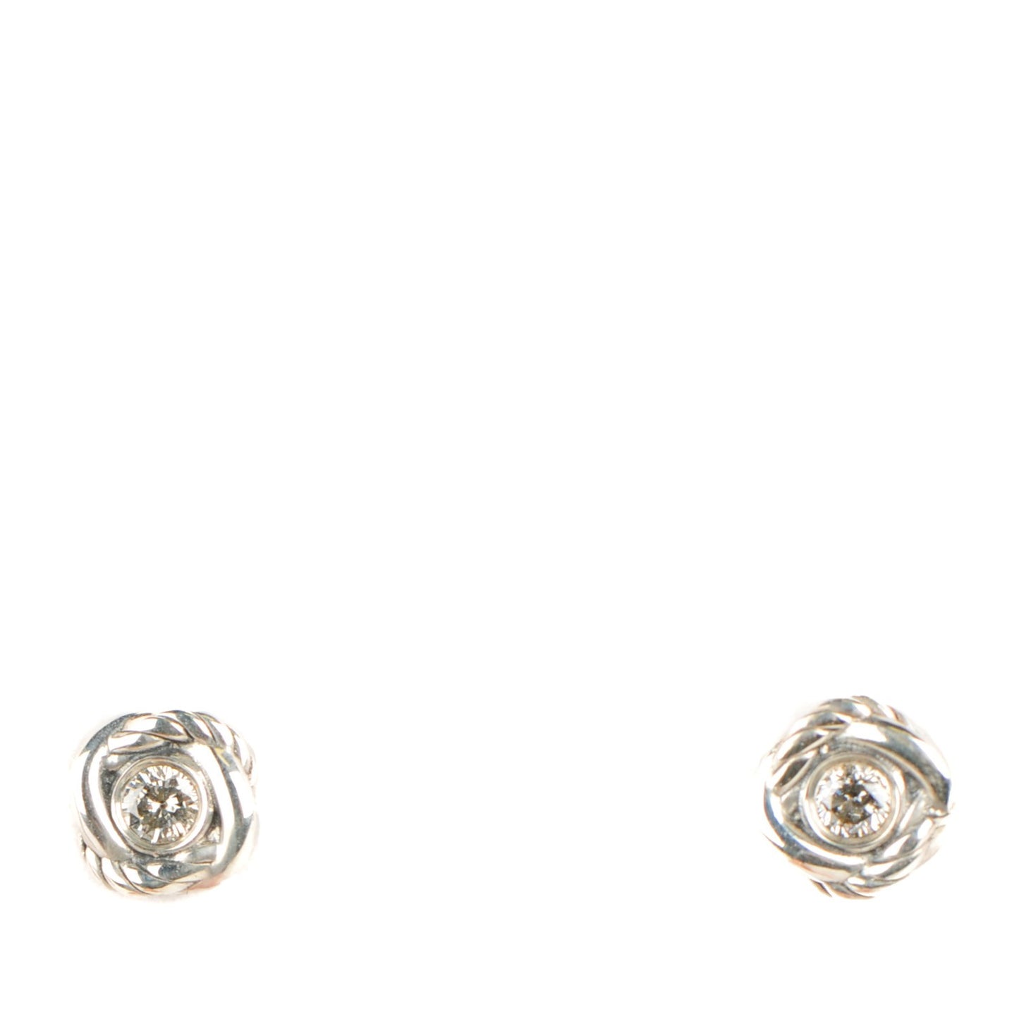 Sterling Silver Diamond 7mm Infinity Stud Earrings