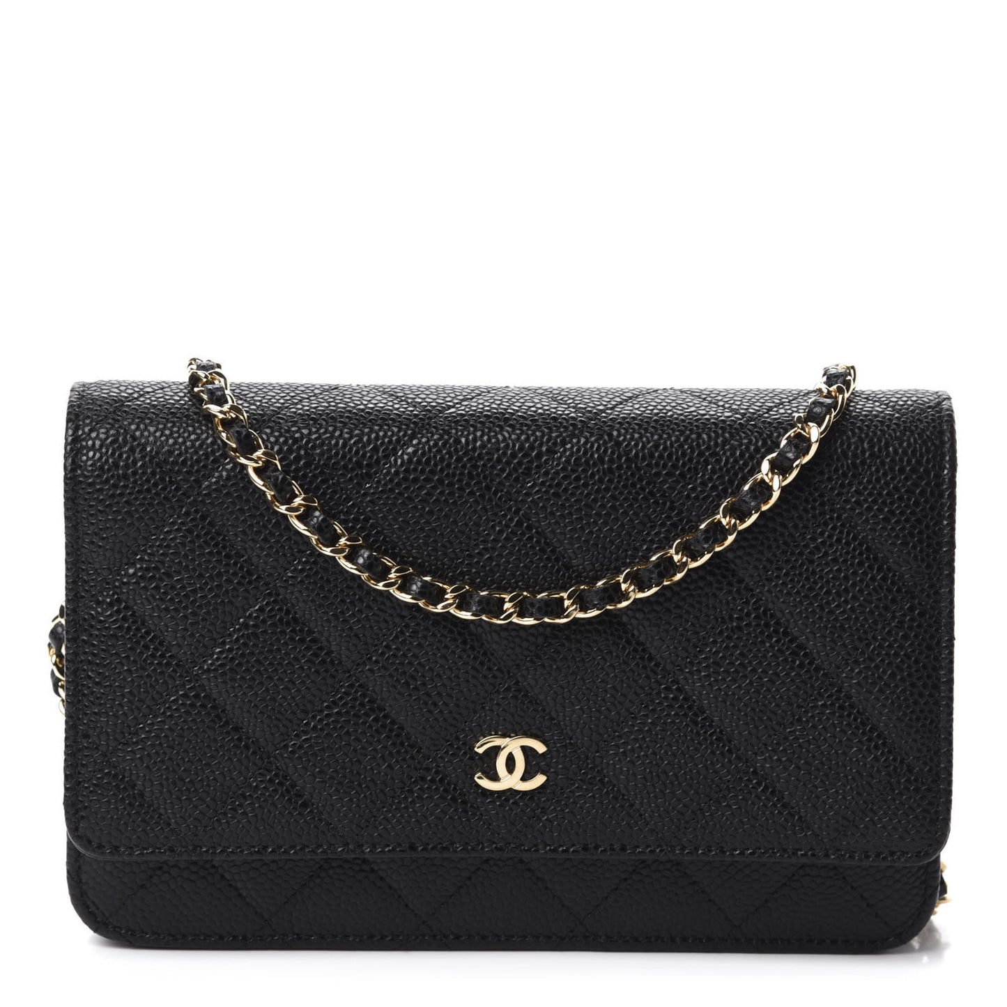 Caviar Quilted Wallet On Chain WOC Black