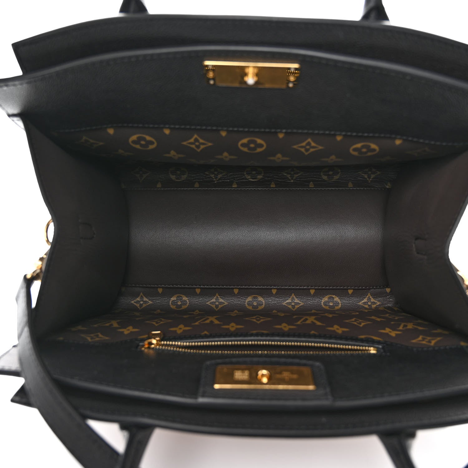 Louis Vuitton Grained Calfskin Steamer MM Black Chataigne 5 of 10