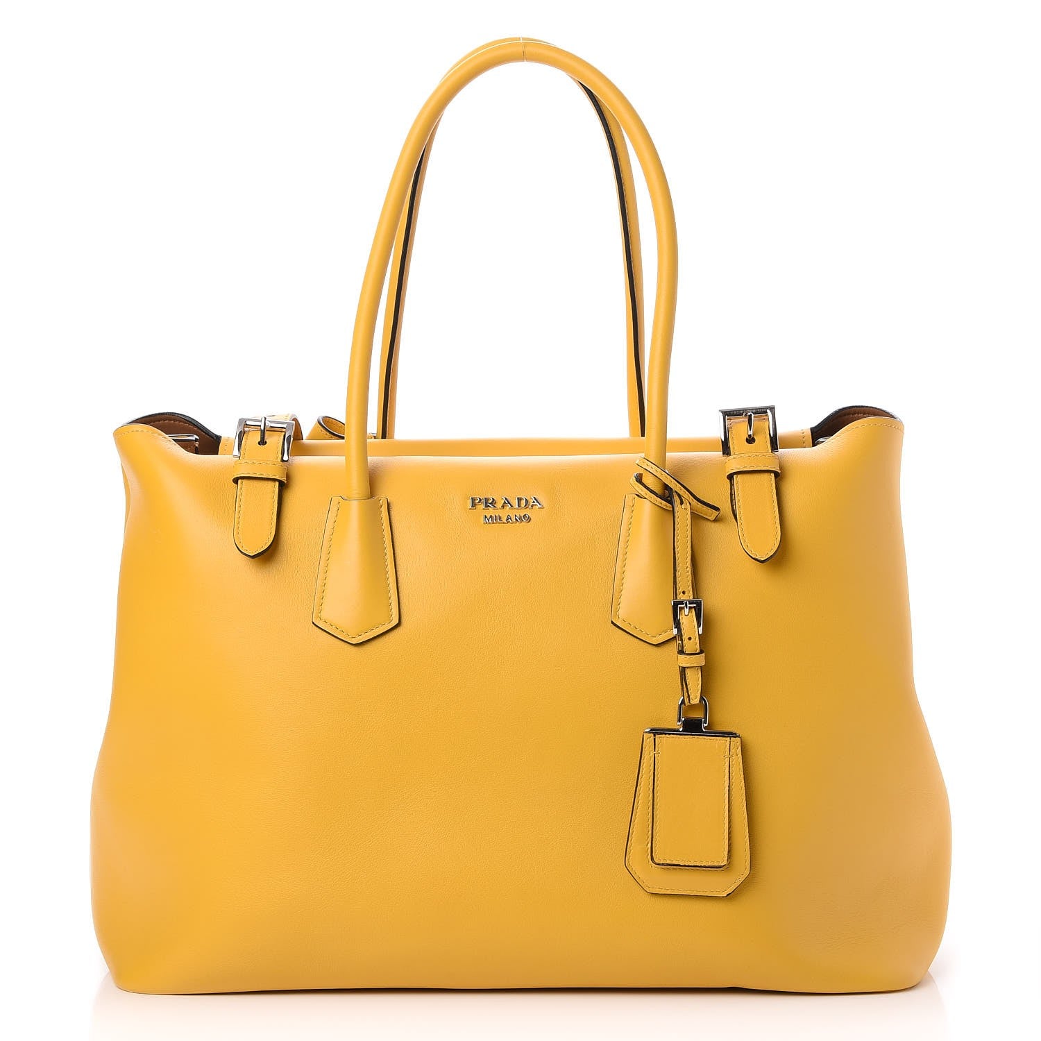 Prada City Calf Buckle Tote Soleil 1 of 9