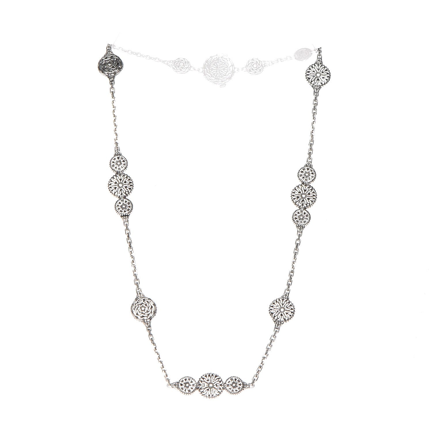 John Hardy Sterling Silver Triple Circle Station Classic Chain Necklace 3 of 7