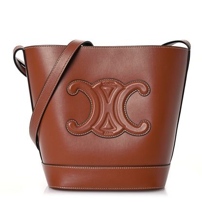 Celine Smooth Calfskin Small Cuir Triomphe Bucket Bag Tan 1 of 10