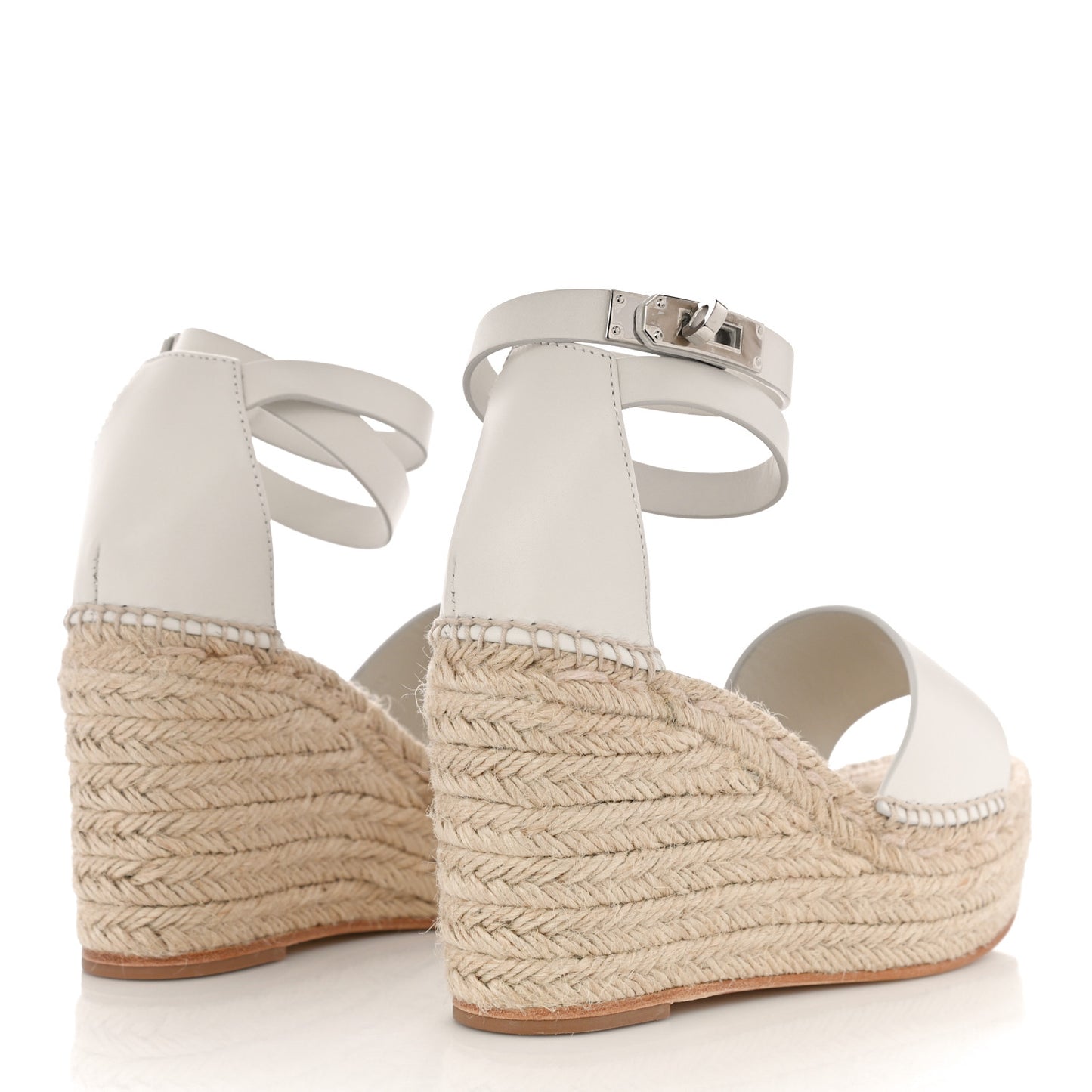 Calfskin Tipoli Espadrille Wedges 37 White