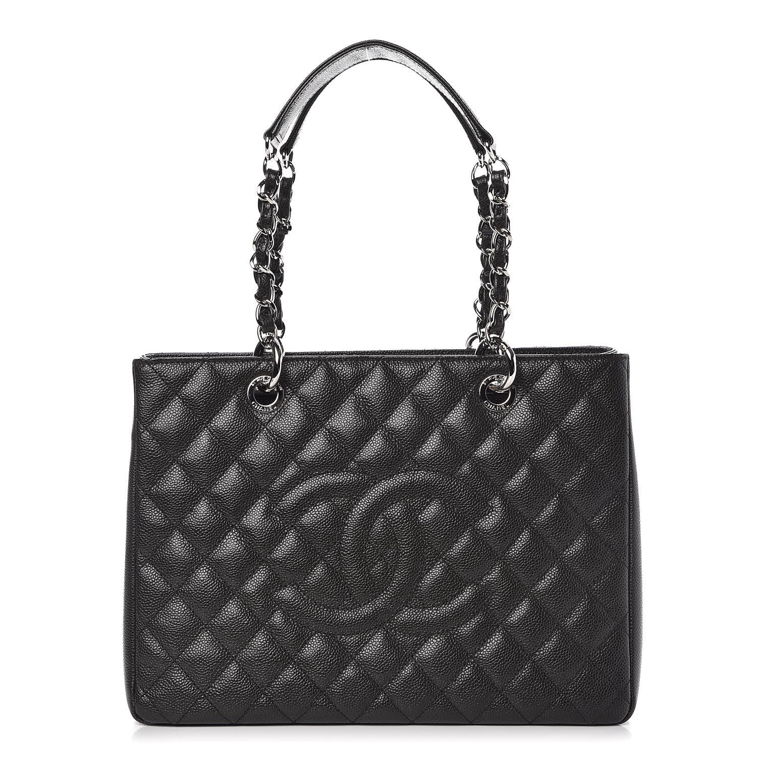 Chanel Caviar Quilted Grand Shopping Tote GST Dark Navy Blue 1 of 8