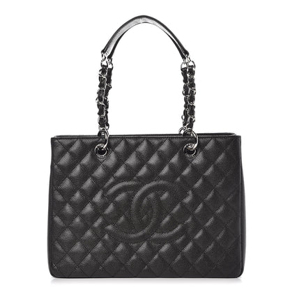 Chanel Caviar Quilted Grand Shopping Tote GST Dark Navy Blue 1 of 8